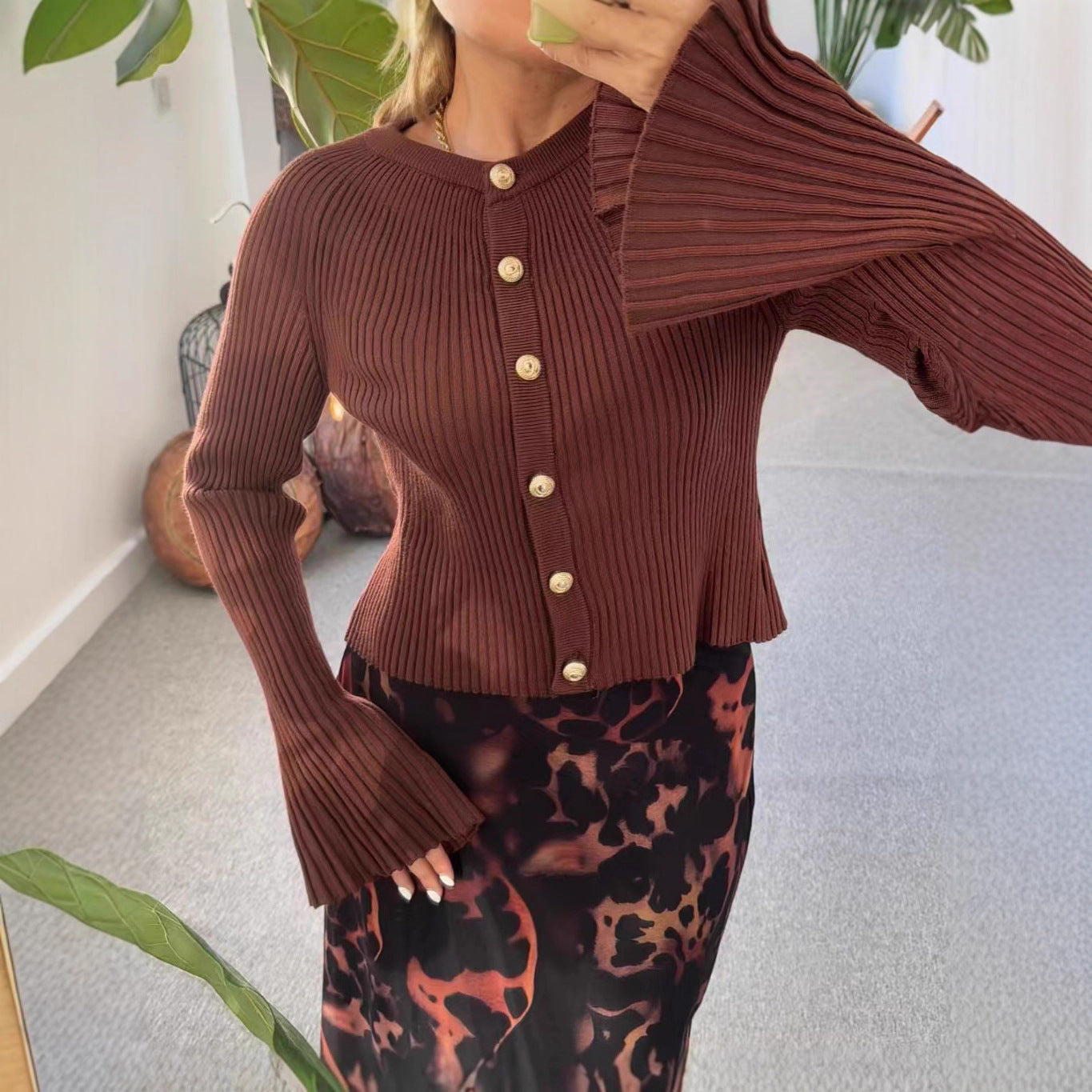 Cardigan Femme Slim Fit à Boutonnage