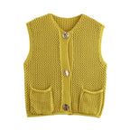 Gilet Court en Maille Chunky