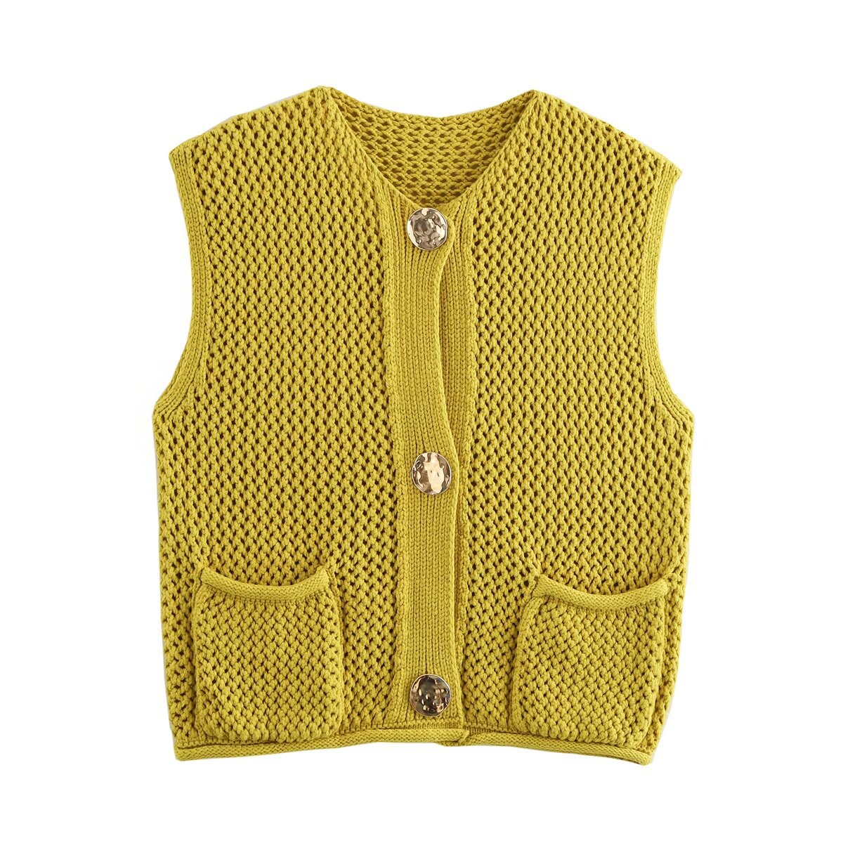 Gilet Court en Maille Chunky