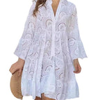 Maryse - Robe Bohème en Broderie Anglaise – Blanc