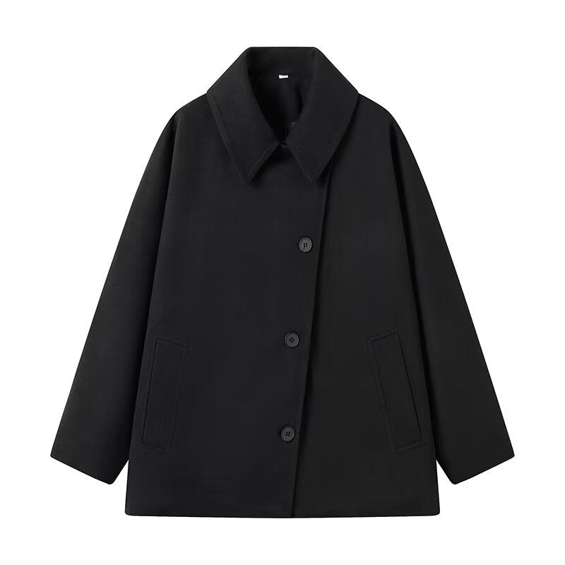 Manteau Femme Streetwear à Col Revers