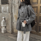 Manteau Femme Mi-Long en Laine & Cachemire à Ceinture