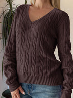 Pull Femme Col V en Laine Douce