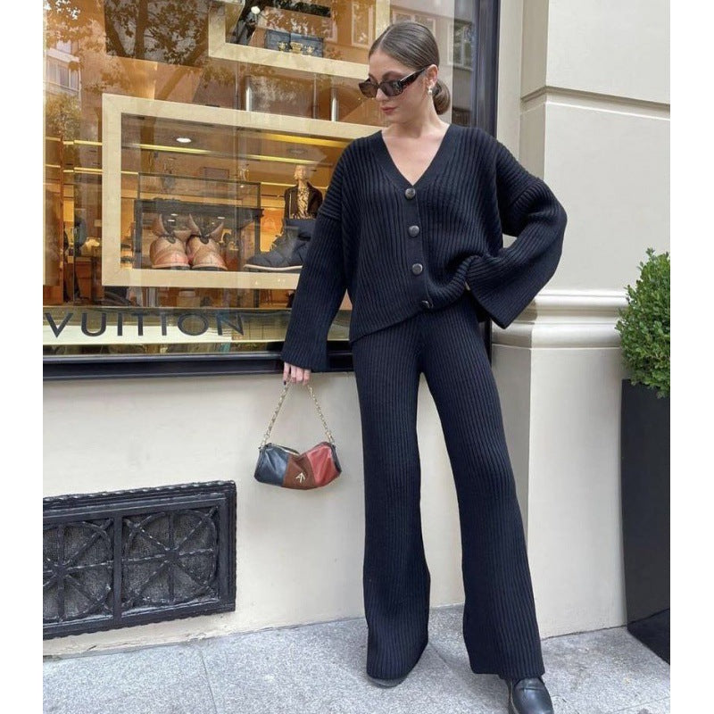 Ensemble Femme Cardigan Tricoté & Pantalon