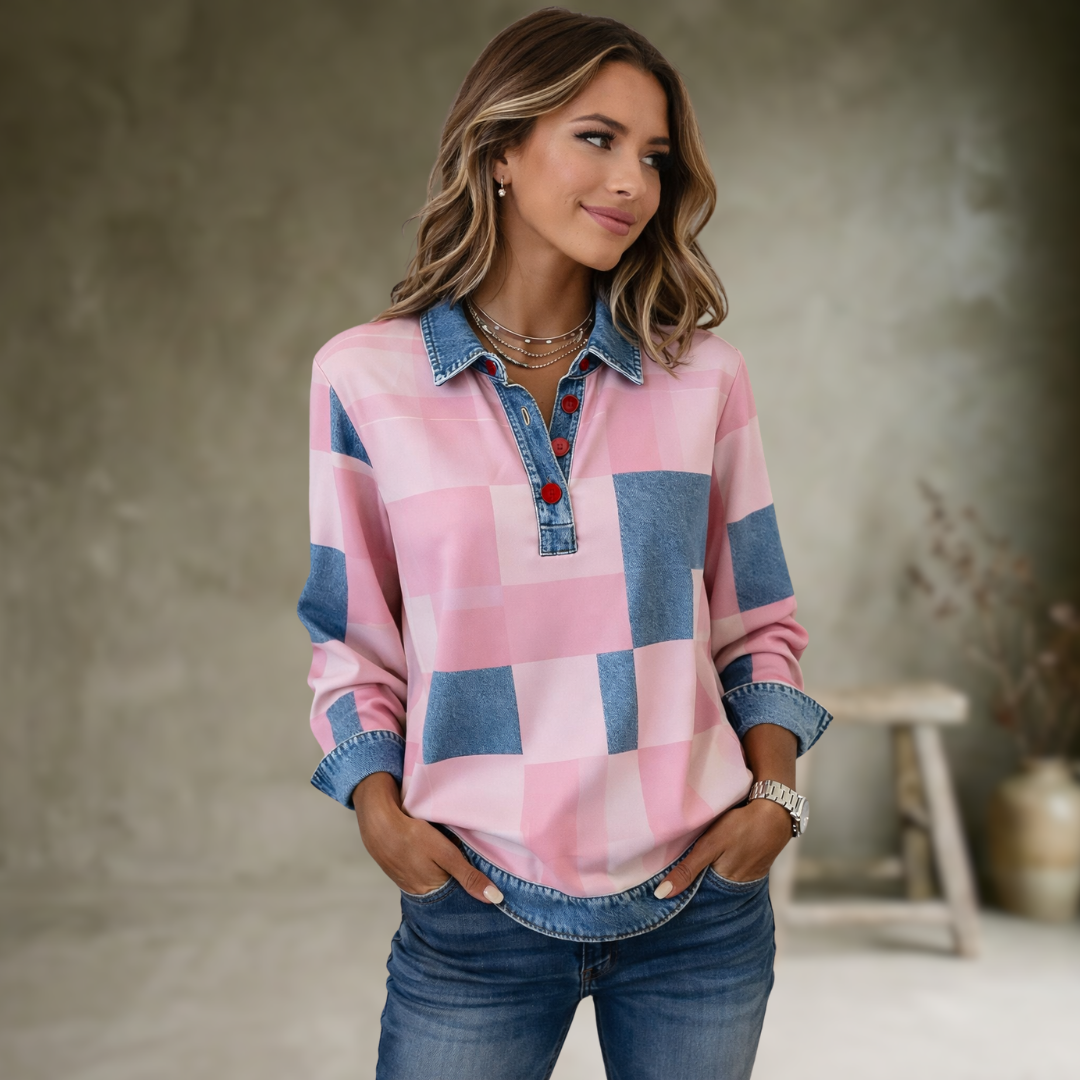 Kylie | Sweat-Shirt À Carreaux Vintage