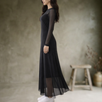 Leone | Robe longue en tulle noir