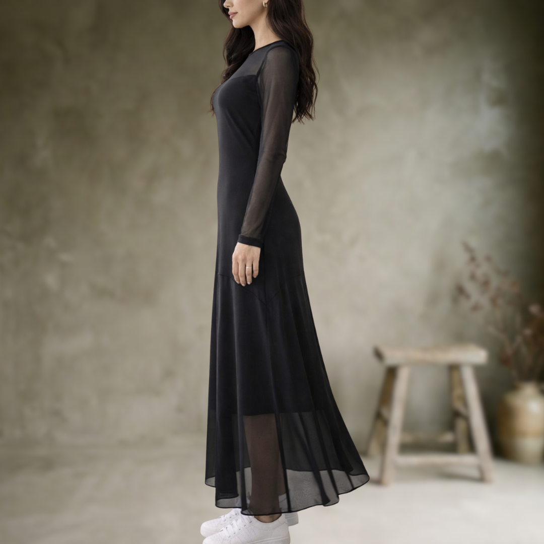 Leone | Robe longue en tulle noir