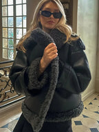 Manteau Femme à Col et Lacets