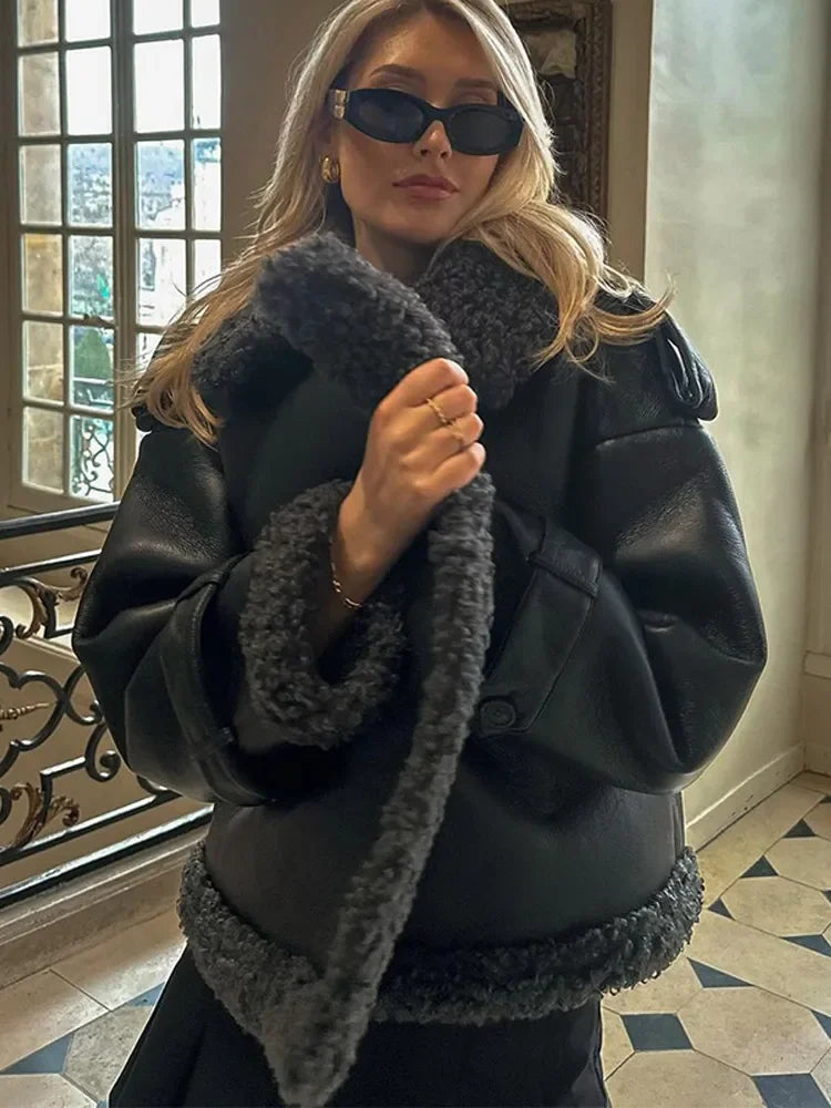 Manteau Femme à Col et Lacets