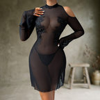 Selene | Robe moulante en tulle brodé