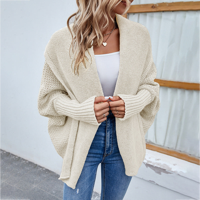 Aurore - Cardigan Tricoté Lâche Confort Femme – Abricot