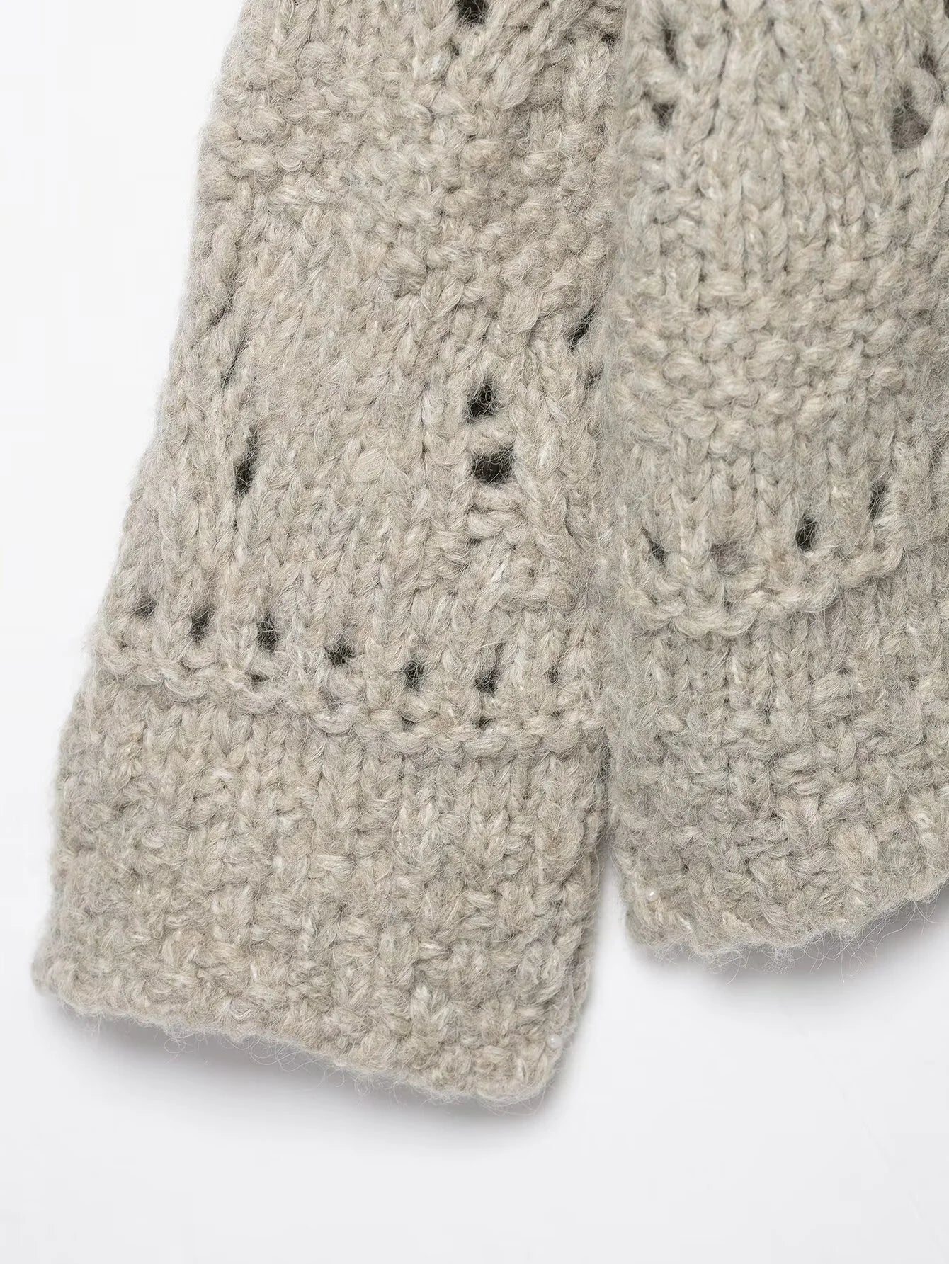 Cardigan En Maille Épaisse Pointelle