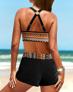 Amélie - Bikini Taille Haute À Imprimé Géométrique Tendance