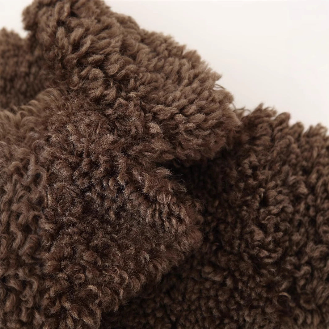 Manteau Femme en Fausse Fourrure Bouclée