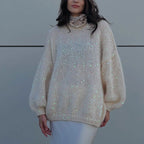 Pull Femme à Sequins en Mohair Lumière