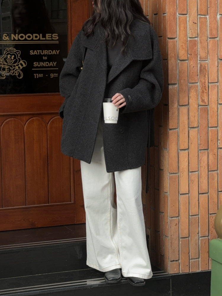 Manteau Femme Mi-Long en Laine & Cachemire à Ceinture