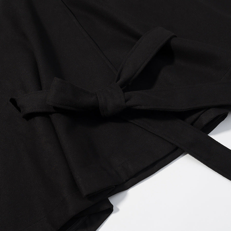 Cape Ceinturé Élégante à Col Montant