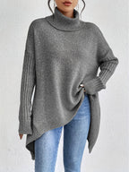 Léïna™ – Le Pull Col Montant Doux & Décontracté
