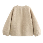 Manteau Une-Pièce Femme à Col V et Lacets