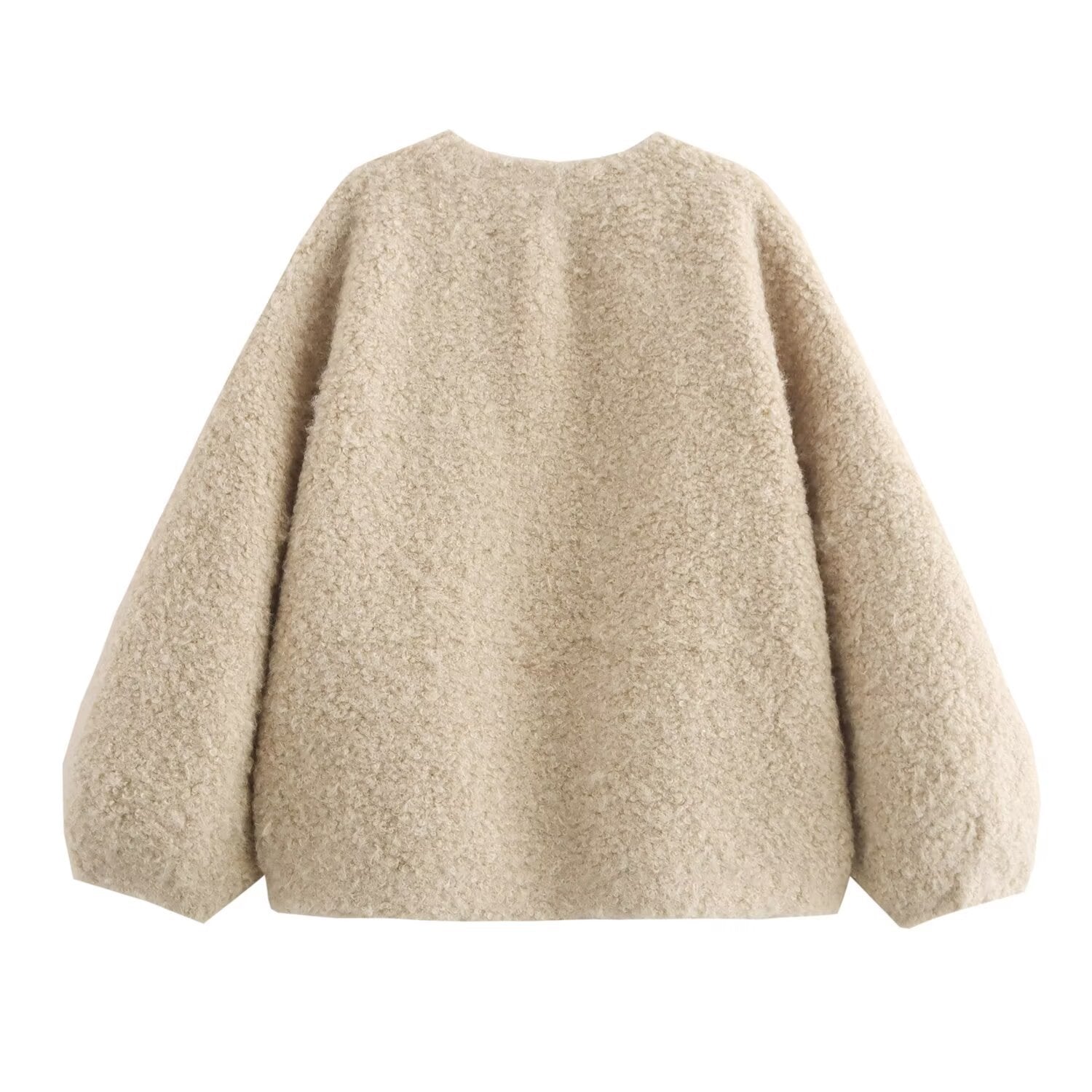 Manteau Une-Pièce Femme à Col V et Lacets