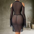 Selene | Robe moulante en tulle brodé