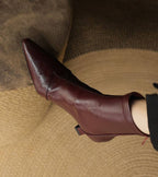 Louise | Bottines minimalistes en cuir à talon moyen