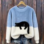 Lunea | Sweat Femme avec Motif de Chat