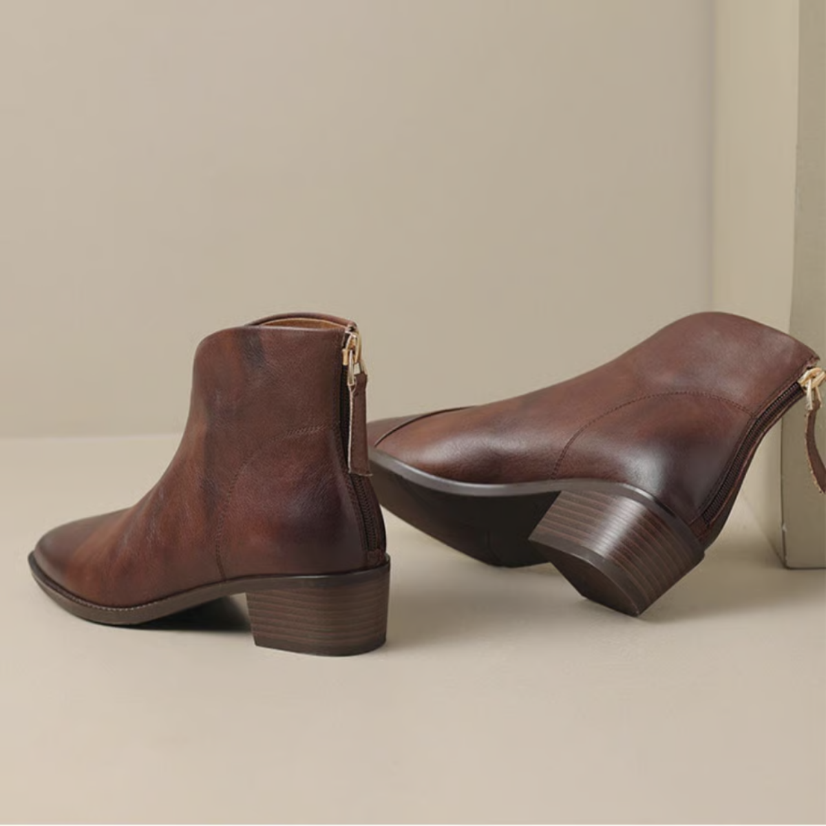 Anita - Bottines de luxe à talon bas