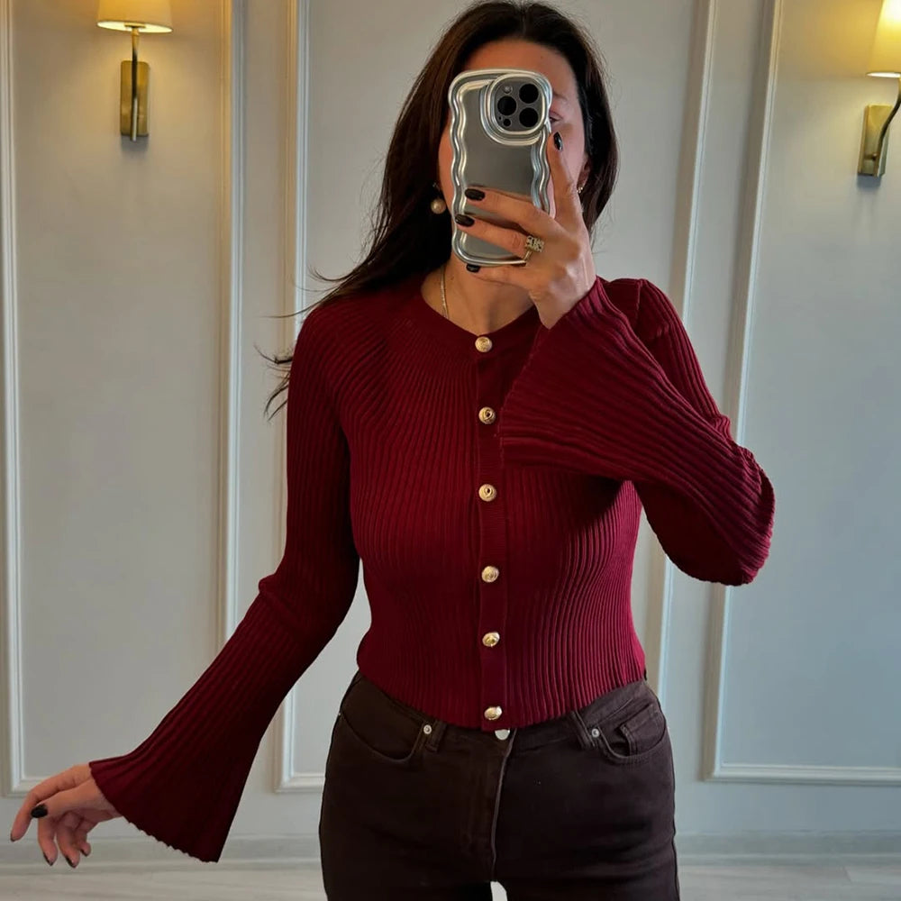 Cardigan Femme Slim Fit à Boutonnage