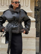 Manteau Femme à Col et Lacets