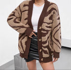 Cardigan Femme Imprimé Zèbre