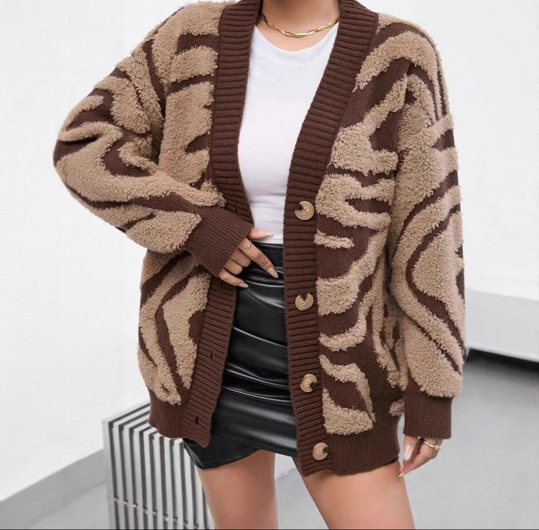 Cardigan Femme Imprimé Zèbre