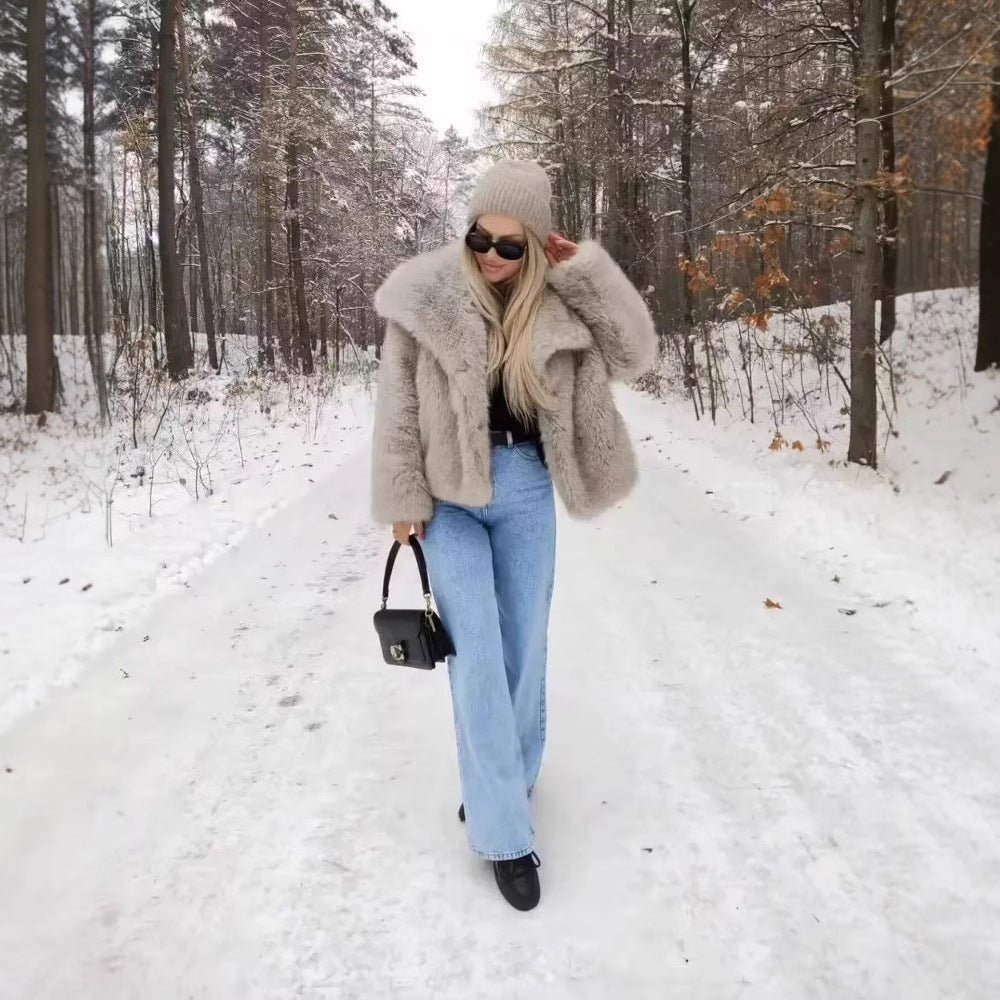 Manteau Femme en Fausse Fourrure