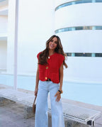 Gilet En Maille Épaisse Avec Boutons