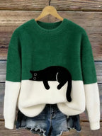 Lunea | Sweat Femme avec Motif de Chat