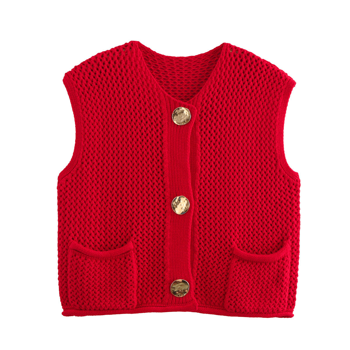 Gilet Court en Maille Chunky