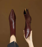 Louise | Bottines minimalistes en cuir à talon moyen