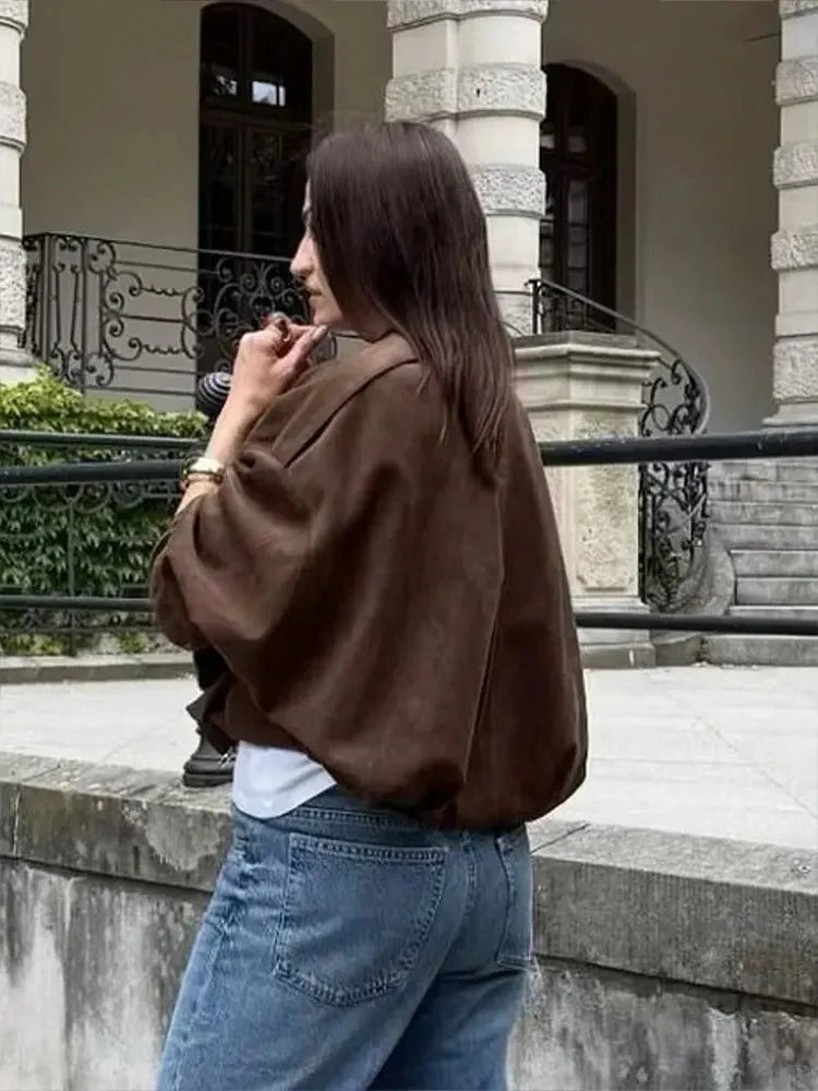 Veste Bomber en Daim Style Urbain