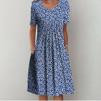 Marine - Robe Fleurie Décontractée Femme