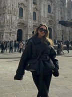 Manteau Femme à Col et Lacets