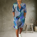 Ria | Robe colorée à col en V – Robe tendance pour femme Casual Chic