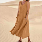 Agathe - Robe Lin Sans Manches Longue Femme