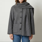 Manteau Chic à Col Écharpe Wool-Blend