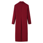 Manteau Long Femme Ceinturé à Col Revers