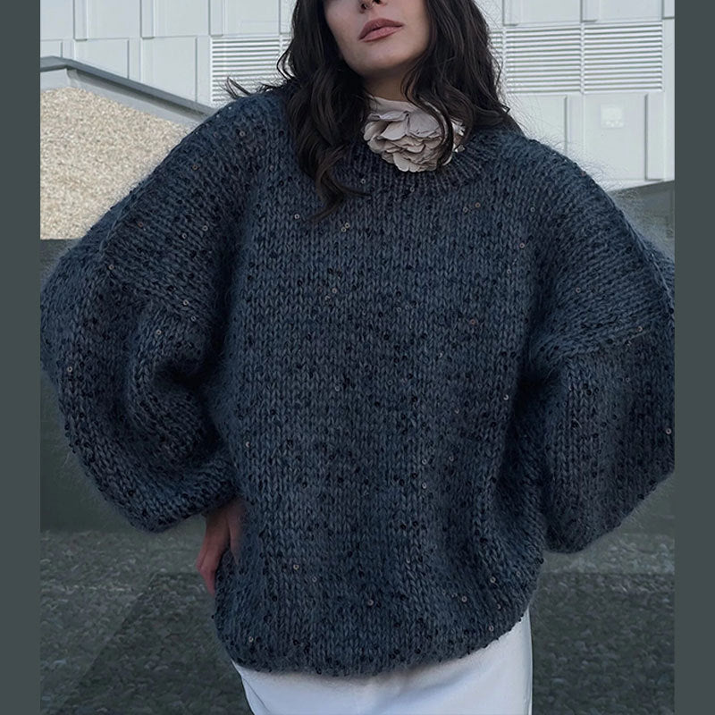 Pull Femme à Sequins en Mohair Lumière