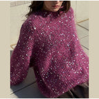 Pull Femme à Sequins en Mohair Lumière