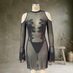 Selene | Robe moulante en tulle brodé