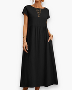 Robe Longue Décontractée pour Femme | Confort Élégant – Noir