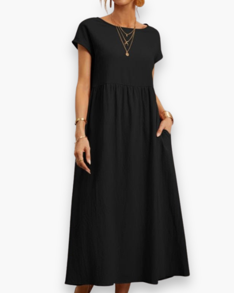 Robe Longue Décontractée pour Femme | Confort Élégant – Noir