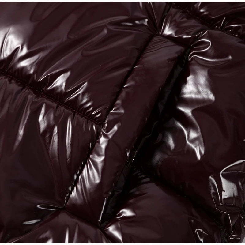 Doudoune Brillante à Capuche